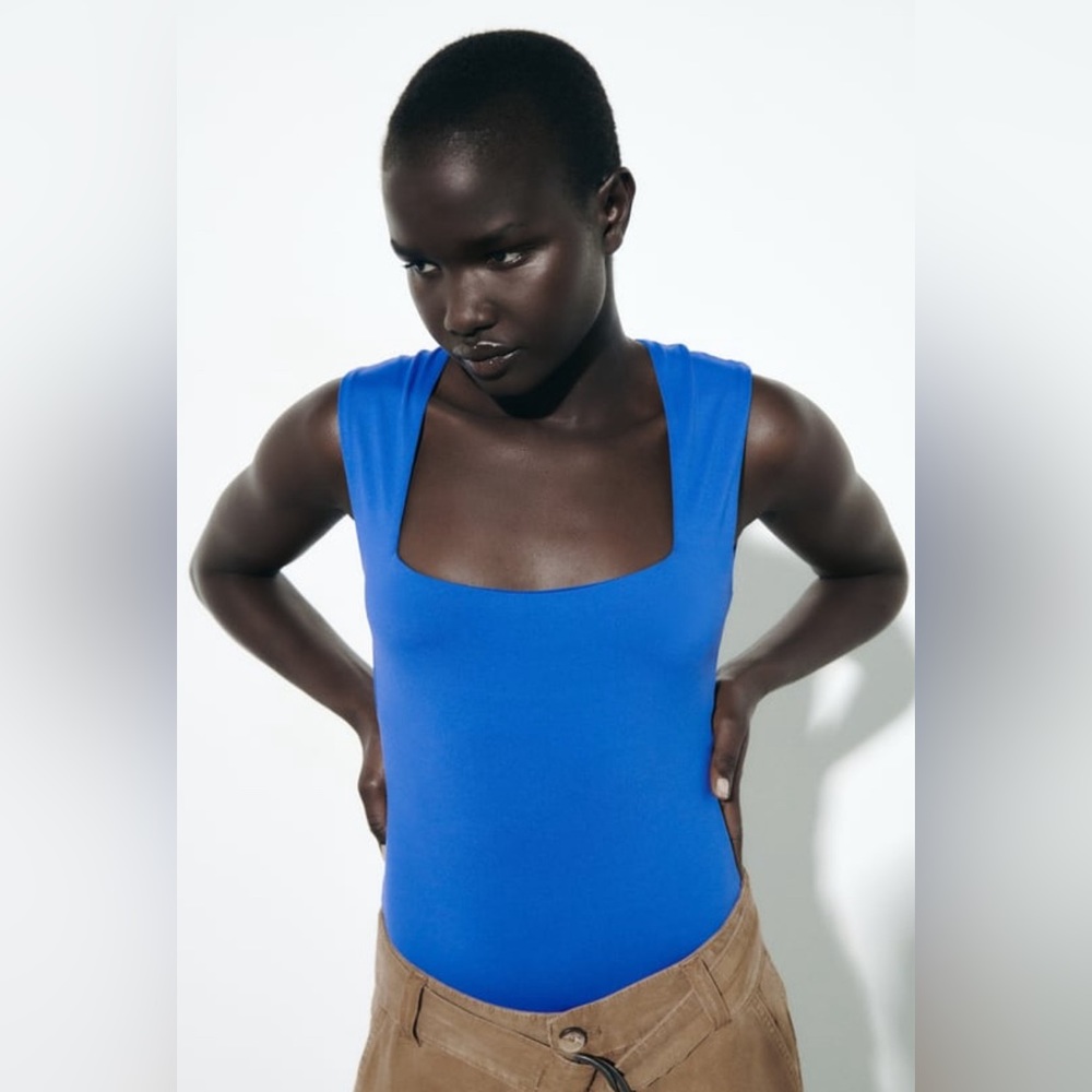 Zara Bodysuit with Square-cut Neckline